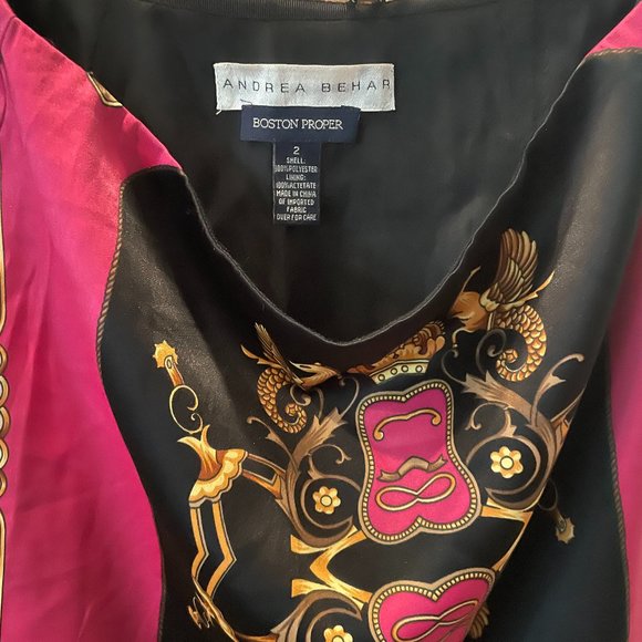 Pink and Gold Satin Scarf Skirt - Andrea Behar x Boston Proper - Picture 3 of 5